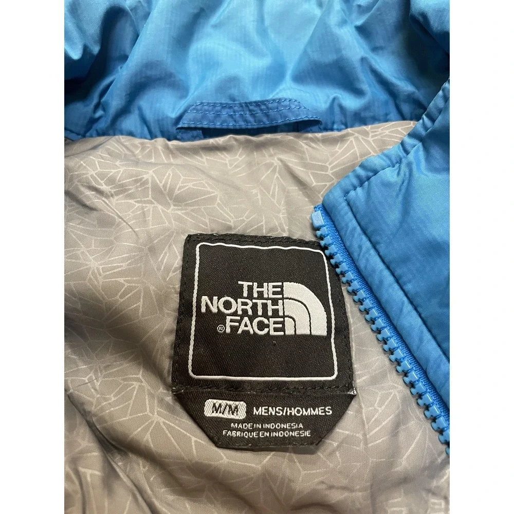 The North‎ Face Jacket Mens Medium Blue Black Quilted Insulated Full Zip Hiking